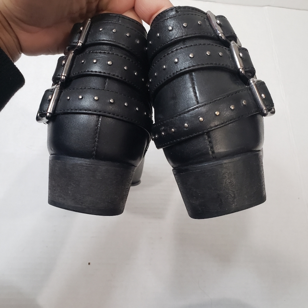 Seychelles Black Leather Pointed Toe Buckle Ankle Booties Size 6 - Picture 6 of 14